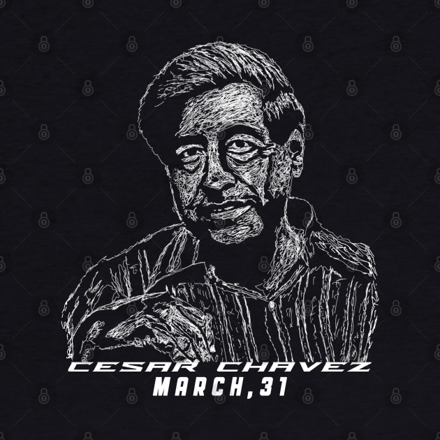 Cesar Chavez day / Civil Rights Leader Cesar Chavez /Scribble art Cesar Chavez by Lintang Art